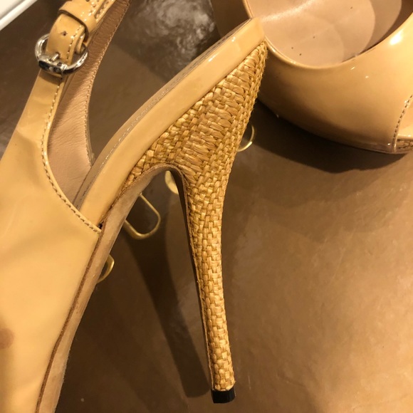Gucci Leather sling back beige heels 36 - Picture 5 of 6